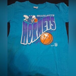 Vintage TEAM HANES Kids Large Charlotte Hornets Single Stitch T Shirt